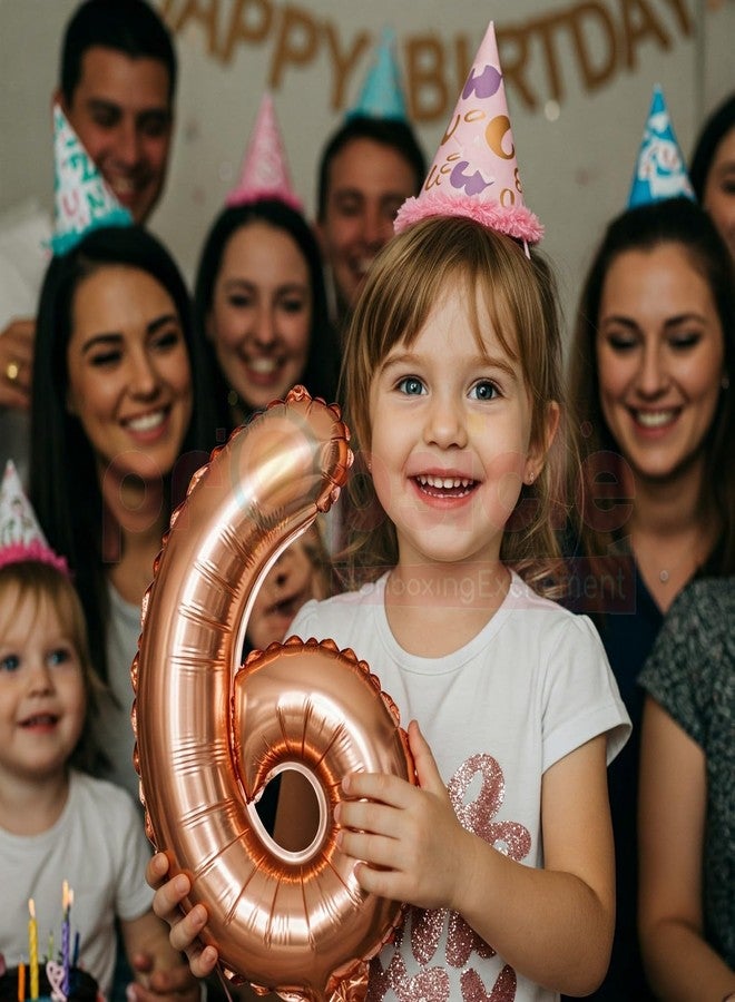 Propsicle 16 inch Number 6 Foil Balloon - Rose Gold Numeric Balloon for Birthday Decoration, Anniversary, Milestone - No. Six Balloon for Photo Backdrop - Image 5